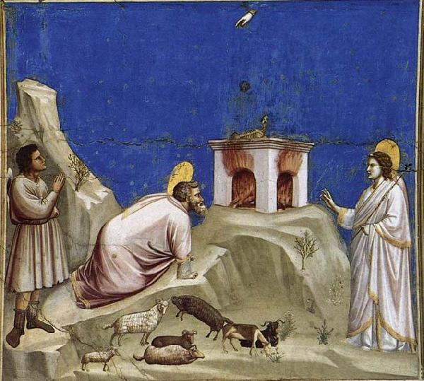 GIOTTO di Bondone Joachim's Sacrificial Offering Norge oil painting art
